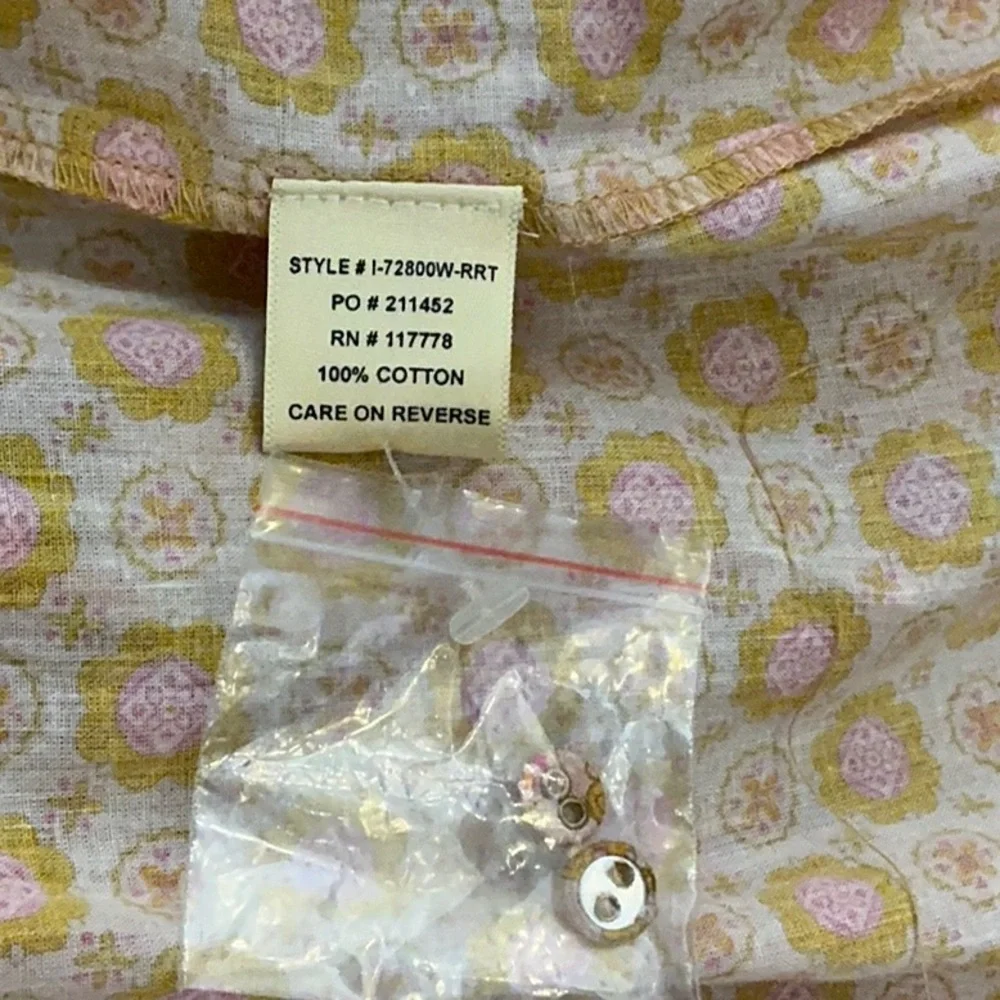 NWT LoveStitch Dress pockets 100% cotton midi floral tiered oranges golds pinks - Picture 11 of 15